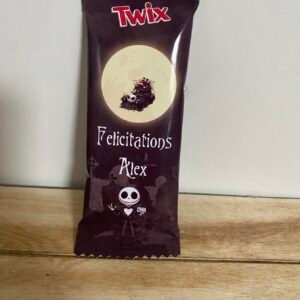 Twix, barre chocolaté par deux / papeterie personnalisée