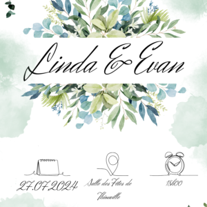 Invitation papeterie personnalisée mariage