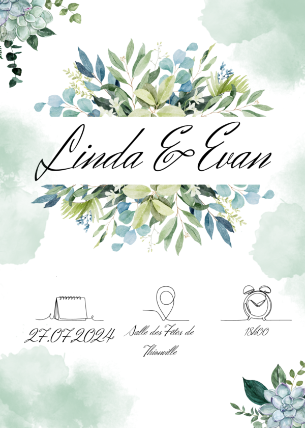 Invitation papeterie personnalisée mariage