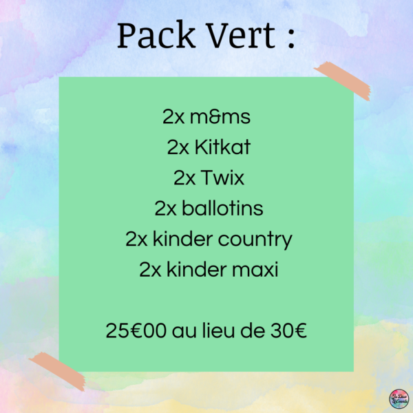 Description du contenu du pack vert