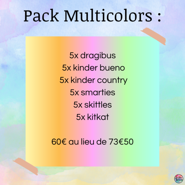 Description du contenu du pack multicolors