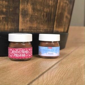 Photo de deux minis pots de Nutella à personnaliser